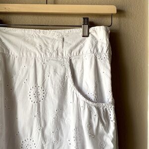 TORRID White Eyelet Mini Skirt with Pockets